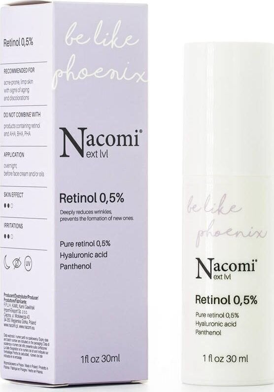 Sejas serums Nacomi Next Level Retinol 0,5% 30 ml cena un informācija | Serumi sejai, eļļas | 220.lv