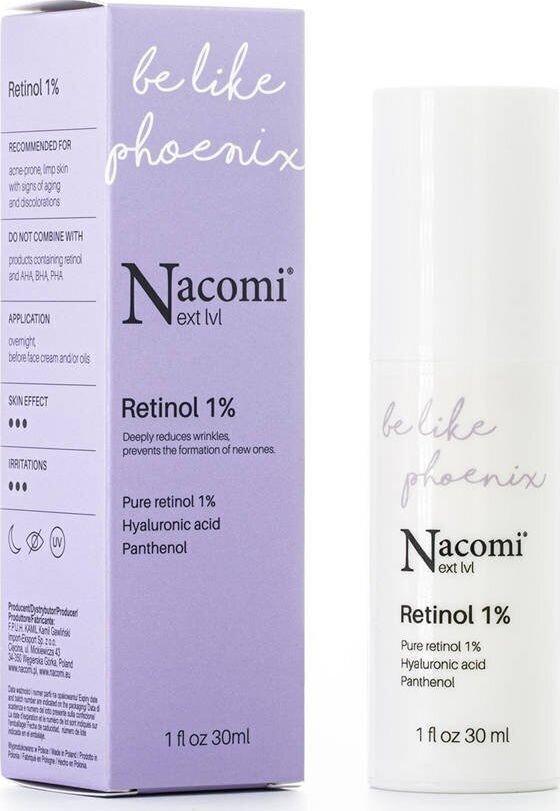 Sejas serums Nacomi Next Level Retinol 1%, 30 ml цена и информация | Serumi sejai, eļļas | 220.lv