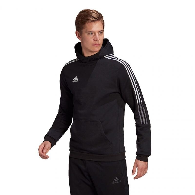 Vīriešu džemperis Adidas Tiro 21 Sweat Hoody M GM7341 77936, melns цена и информация | Vīriešu jakas | 220.lv