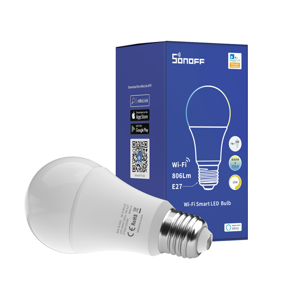 SONOFF B02-B-A60 vieda Wi-Fi LED spuldze цена и информация | Spuldzes | 220.lv