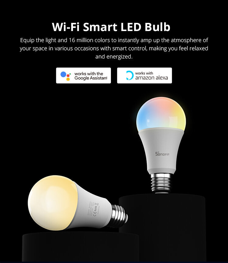 SONOFF B05-B-A60 vieda Wi-Fi LED spuldze cena un informācija | Spuldzes | 220.lv