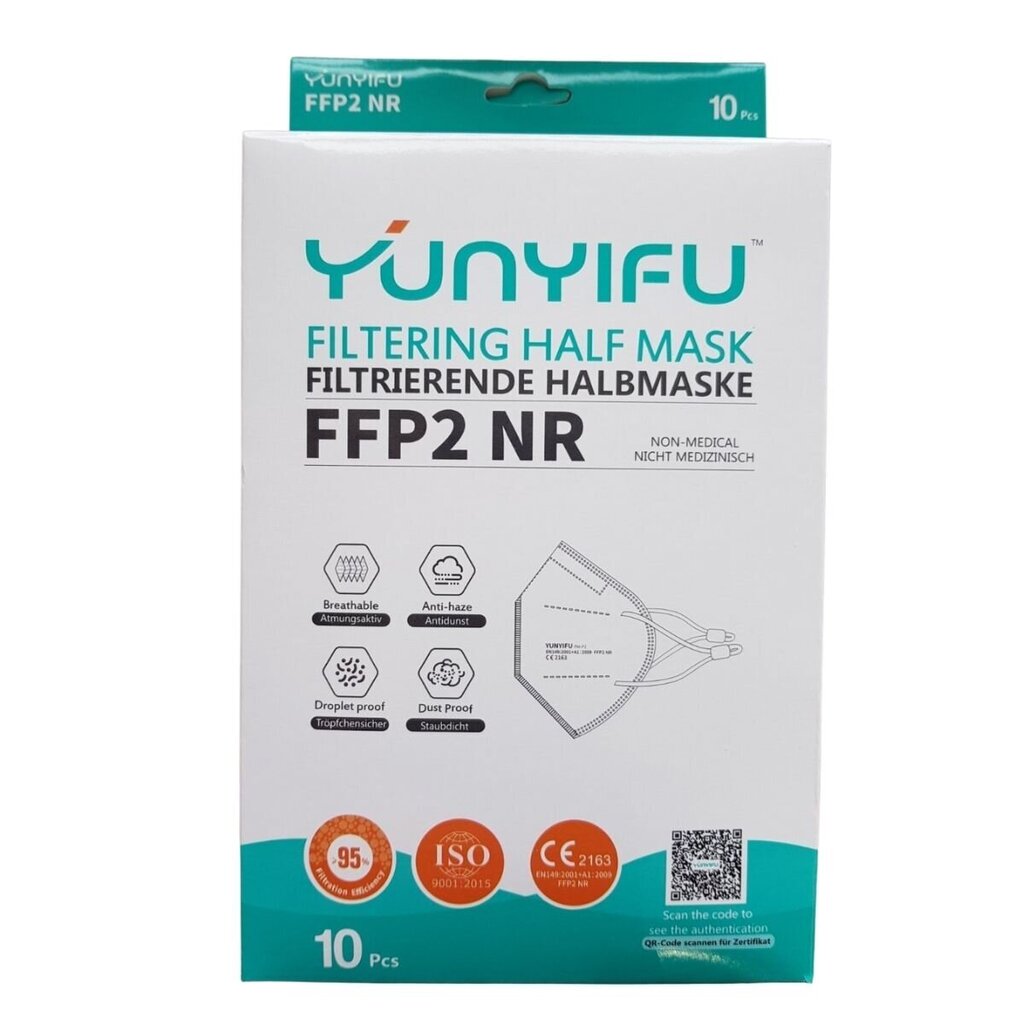 Respirators FFP2 (zils 10 gab.) cena un informācija | Pirmā palīdzība | 220.lv