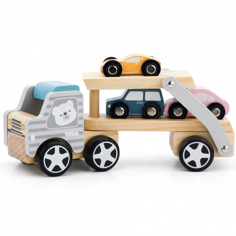 VIGA koka velkonis “PolarB” ar automašīnām цена и информация | Rotaļlietas zīdaiņiem | 220.lv