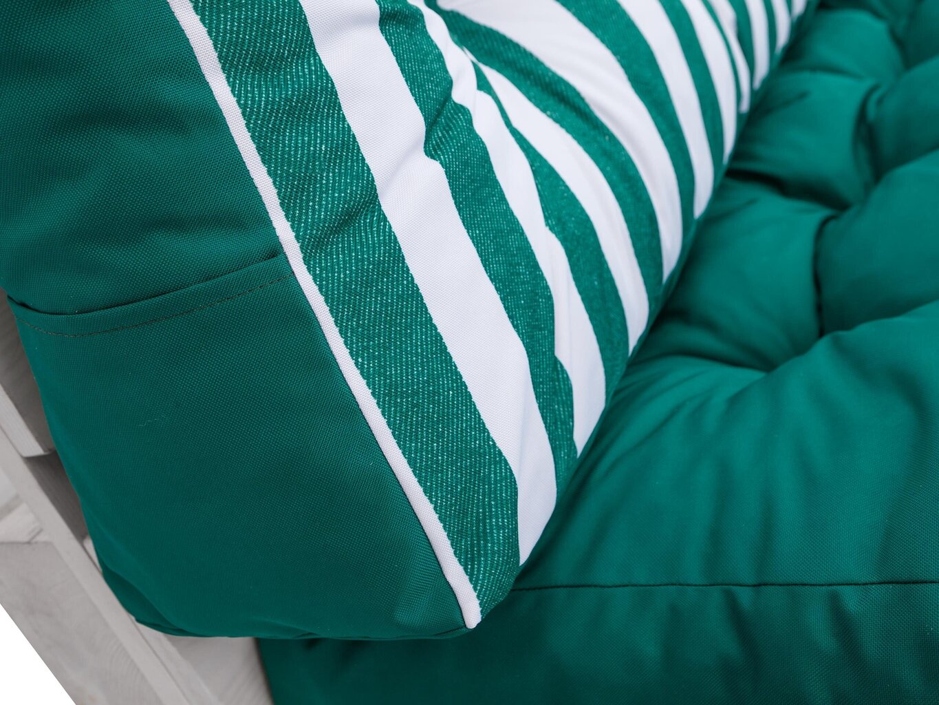 Atzveltnes spilvens paletei Hobbygarden Leo 120x40cm, zaļš цена и информация | Krēslu paliktņi | 220.lv