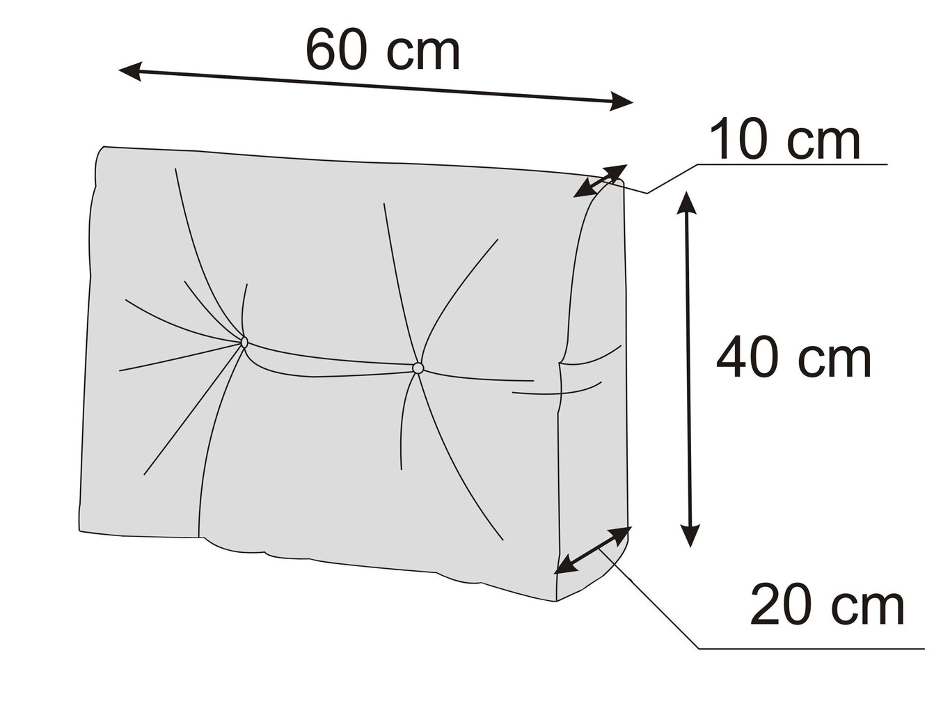 Atzveltnes spilvens paletei Hobbygarden Leo 60x40cm, pelēks цена и информация | Krēslu paliktņi | 220.lv