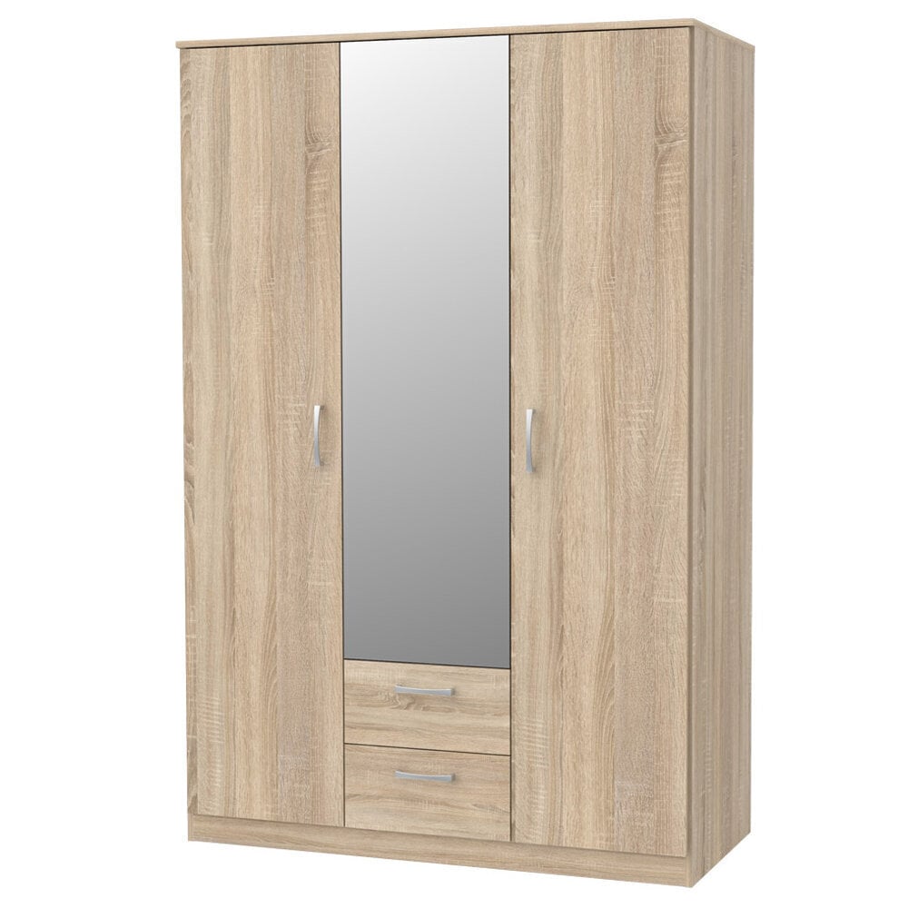 Skapis ar spoguli Selsey Niko, 122.6 cm, ozola krāsas цена и информация | Skapji | 220.lv