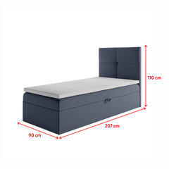 Кровать Selsey Satiri 90x200 см с Pocket матрасом, серая цена и информация | Кровати | 220.lv