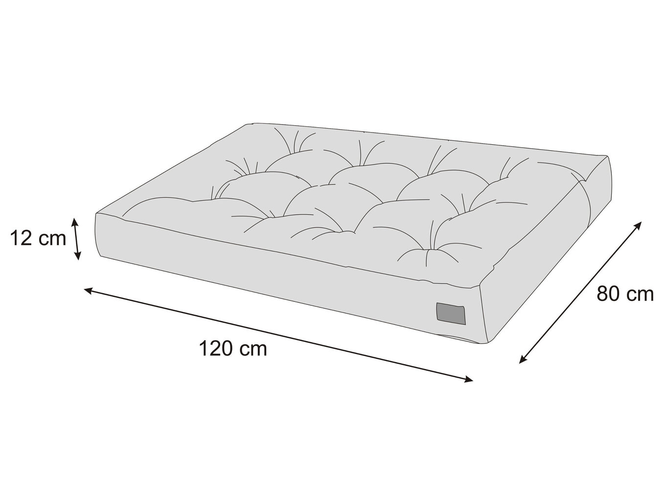 Spilvens paletes sēdeklim Hobbygarden Leo 120x80cm, melns цена и информация | Krēslu paliktņi | 220.lv