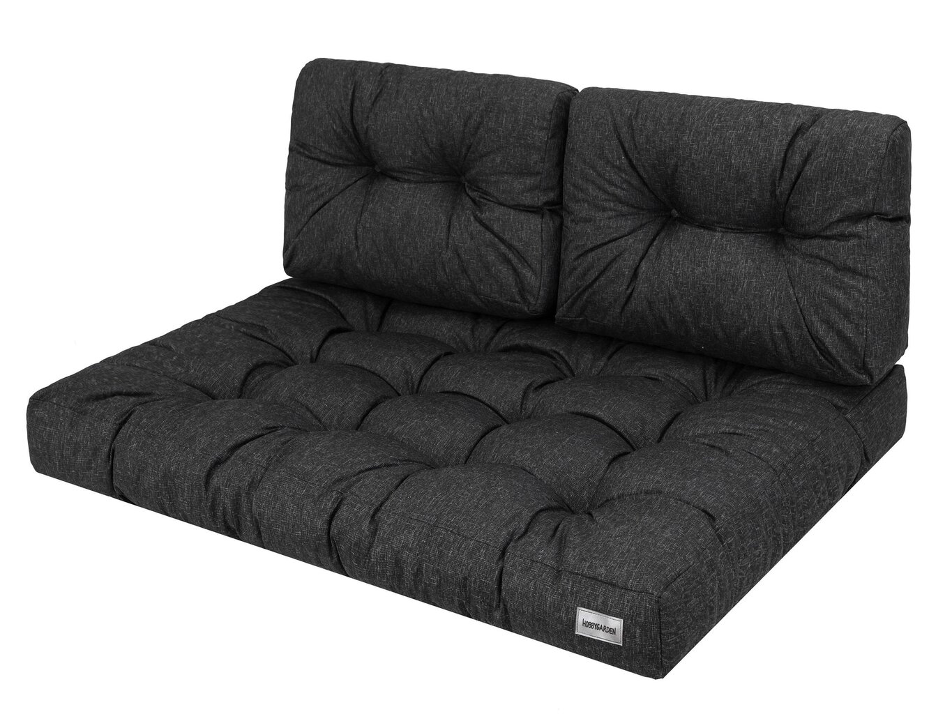 Spilvens paletes sēdeklim Hobbygarden Leo 120x80cm, melns цена и информация | Krēslu paliktņi | 220.lv