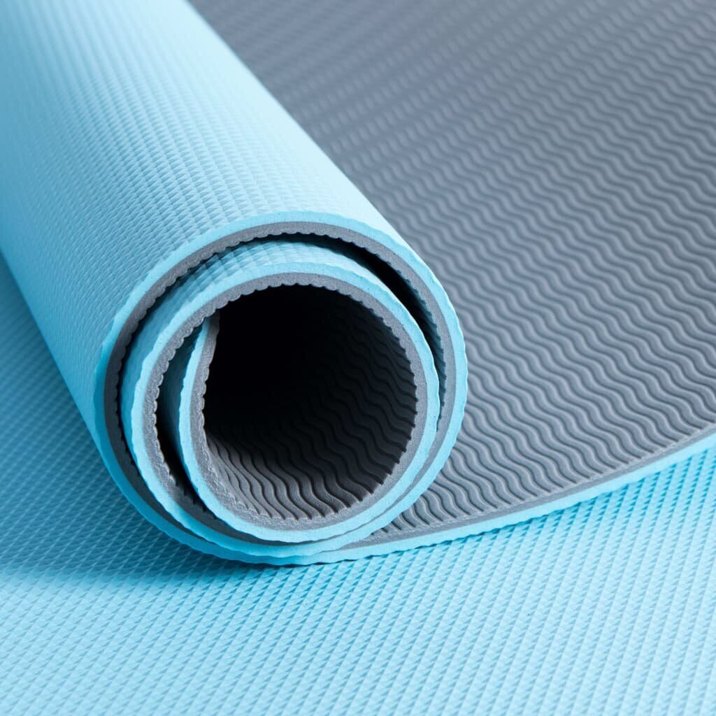 Jogas paklājiņš, zilas un pelēkas krāsas, 173x58x0,6cm cena un informācija | Vingrošanas paklāji | 220.lv