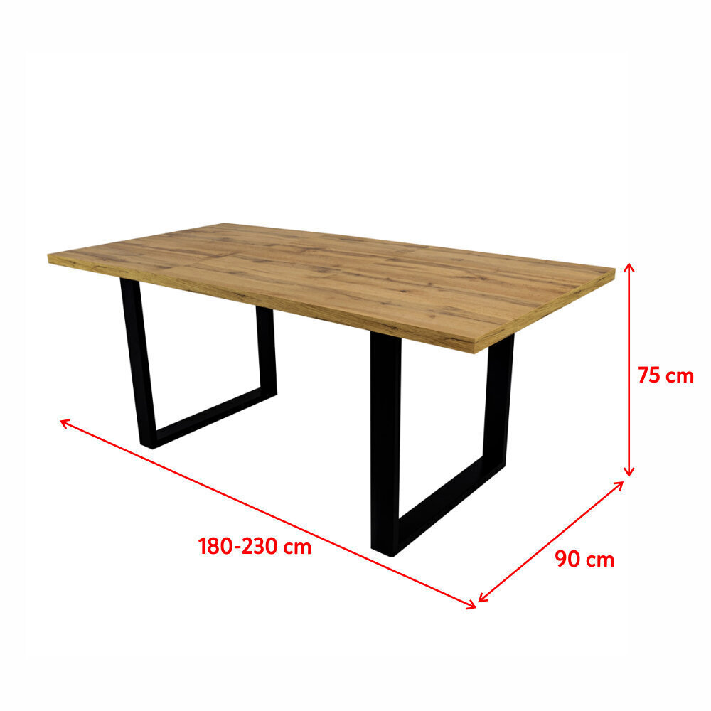 Paplašināms galds Selsey Lameca 180-230 cm, brūns cena un informācija | Virtuves galdi, ēdamgaldi | 220.lv