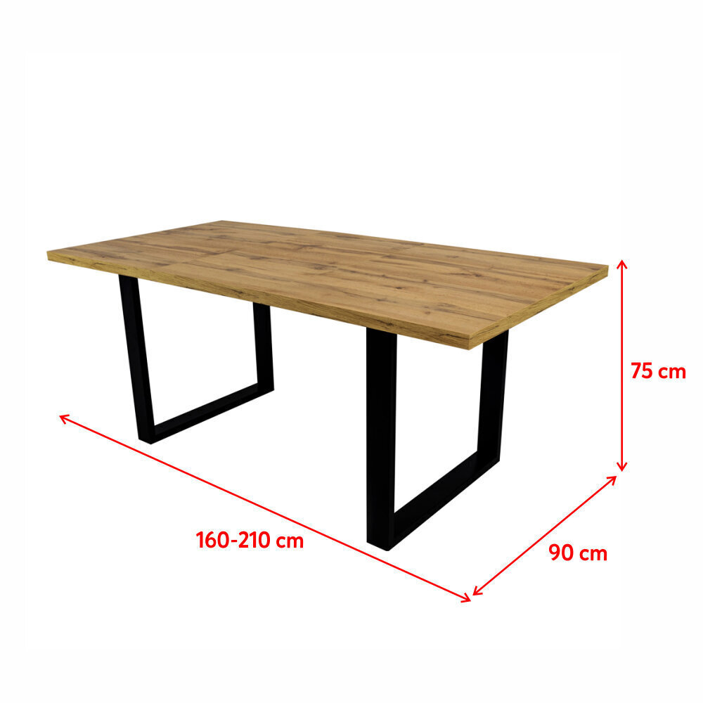 Paplašināms galds Selsey Lameca 160-210 cm, brūns cena un informācija | Virtuves galdi, ēdamgaldi | 220.lv