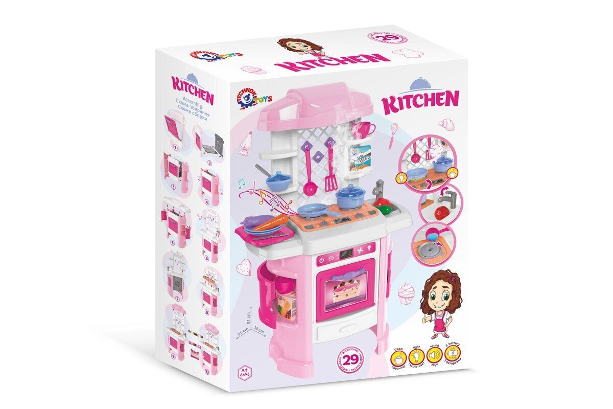 Virtuve ar skaņām un tvaika efektu, 81 cm цена и информация | Rotaļlietas meitenēm | 220.lv