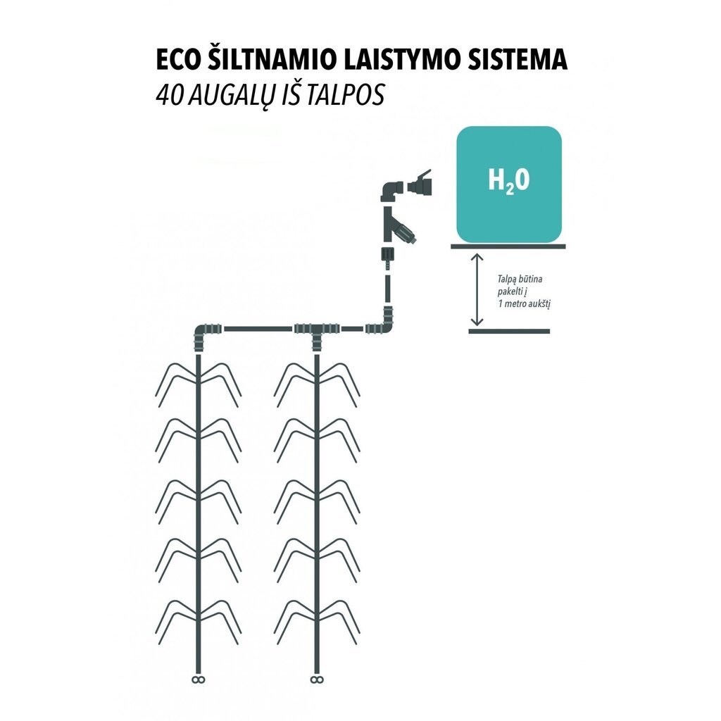ECO siltumnīcas apūdeņošanas sistēma no tvertnes, 40 augiem cena un informācija | Laistīšanas sistēmas | 220.lv