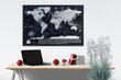 Dzēšama pasaules karte ar rāmi 72x3x52cm cena un informācija | Pasaules kartes | 220.lv
