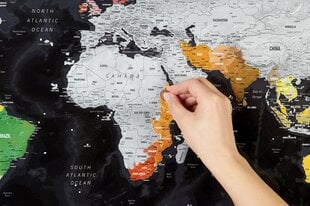 Dzēšama pasaules karte ar rāmi 72x2x52cm cena un informācija | Pasaules kartes | 220.lv