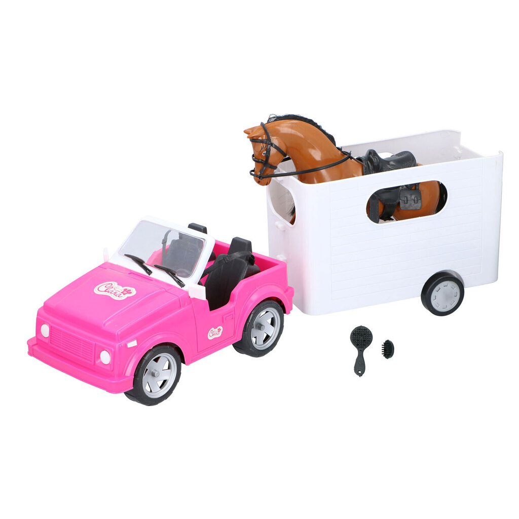 Rotaļu treileris ar zirgu 61x15x28cm cena un informācija | Rotaļlietas meitenēm | 220.lv