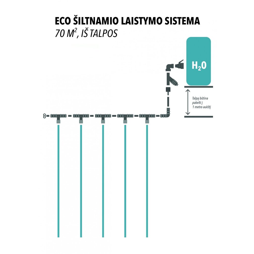 ECO pilienveida apūdeņošanas komplekts, 70 m2 no tvertnes цена и информация | Laistīšanas sistēmas | 220.lv