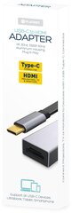 Мультимедийный адаптер Platinet USB-C в HDMI (4K @ 30Hz, 1080P @ 60Hz) цена и информация | Адаптеры и USB разветвители | 220.lv