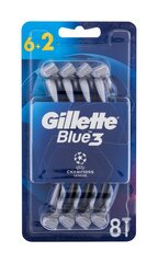 Vienreizlietojami skuvekļi Gillette Blue3 6+2 gab cena un informācija | Skūšanās piederumi, kosmētika | 220.lv