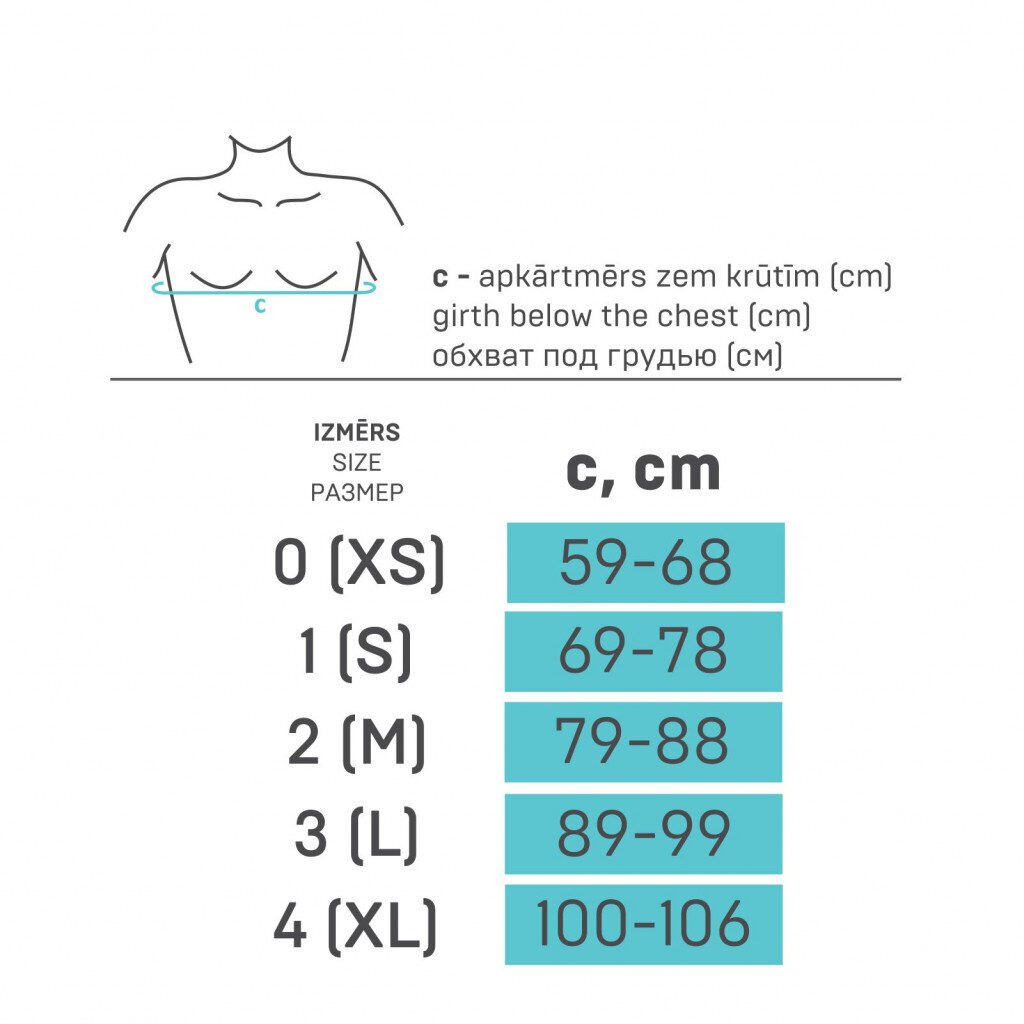 Tonus Elast, Elast 0107 comfort, Medicīniskais elastīgais stājas korektors mugurkaula krūšu daļai, beige, 3 izmērs cena un informācija | Ķermeņa daļu fiksatori | 220.lv