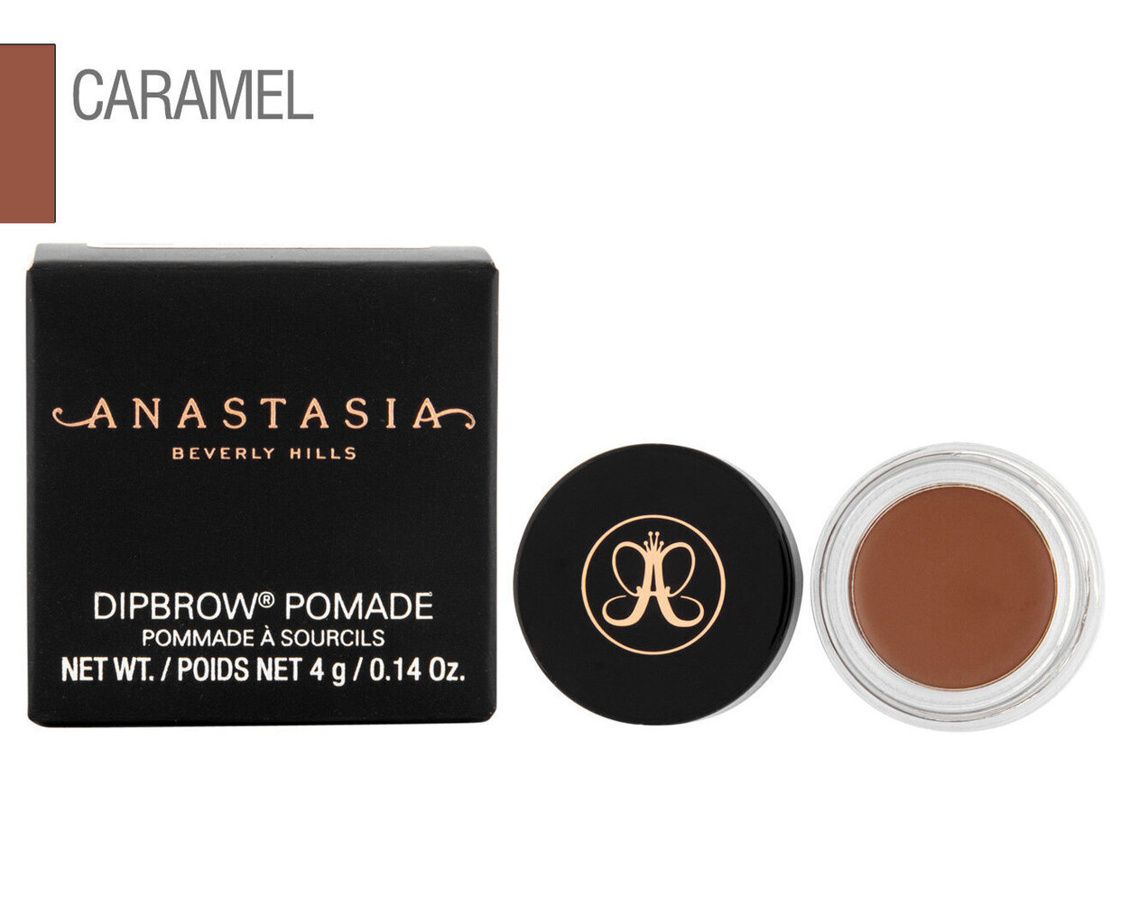 Uzacu gels Anastasia Beverly Hills Dipbrow Pomade, 4 g, Caramel cena un informācija | Uzacu krāsas, zīmuļi | 220.lv