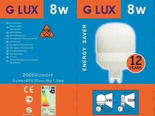 Энергосберегающая лампочка 8W упаковка 10шт G.LUX DSL 8W G9 цена и информация | Лампочки | 220.lv