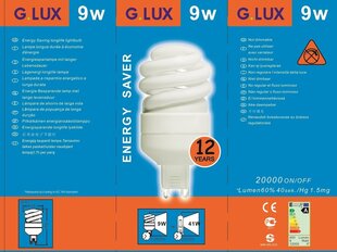 Enerģijas taupīšanas spuldze 9W Iepakojums 10 gab. G.LUX DSL 9W G9 Iepakojums cena un informācija | Spuldzes | 220.lv