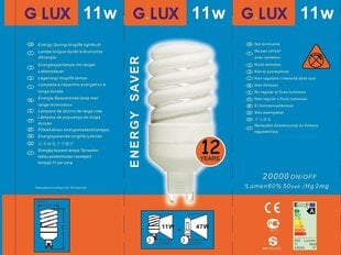 Энергосберегающая лампочка 11W упаковка 10шт G.LUX 11W G9 цена и информация | Лампочки | 220.lv