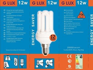 Enerģijas taupīšanas spuldze 12W Iepakojums 10 gab. G.LUX DTD 12W E14 Iepakojums cena un informācija | Spuldzes | 220.lv