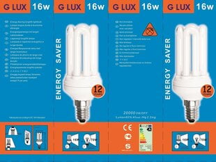 Enerģijas taupīšanas spuldze 16W Iepakojums 10 gab. G.LUX DTD 16W E14 Iepakojums cena un informācija | Spuldzes | 220.lv