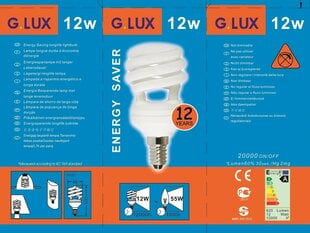 Enerģijas taupīšanas spuldze 12W Iepakojums 10 gab. G.LUX DTL 12W E14 Iepakojums cena un informācija | Spuldzes | 220.lv