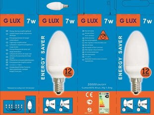 Enerģijas taupīšanas spuldze 7W Iepakojums 10 gab. G.LUX DEA 7W E14 Iepakojums cena un informācija | Spuldzes | 220.lv