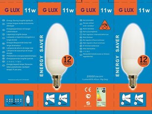 Enerģijas taupīšanas spuldze 11W Iepakojums 10 gab. G.LUX DEA/C 11W E14 Iepakojums cena un informācija | Spuldzes | 220.lv