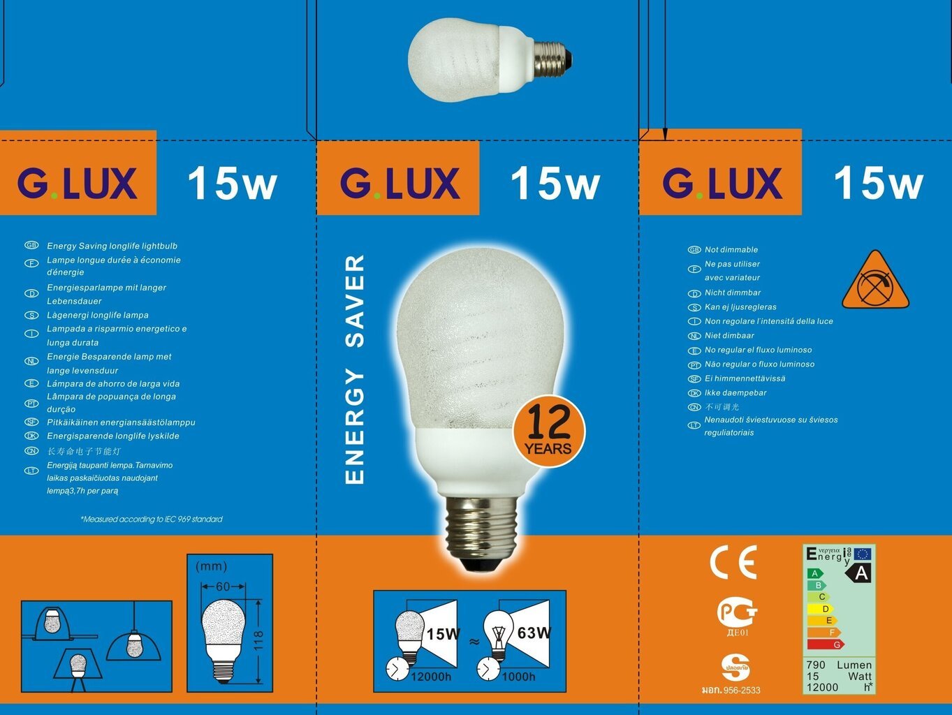 Enerģijas taupīšanas spuldze 15W Iepakojums 10 gab. G.LUX DEP/NP DECOR 15W Iepakojums цена и информация | Spuldzes | 220.lv