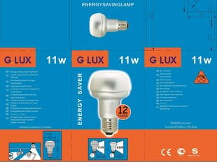 Enerģiju taupoša reflektora lampa 11W Iepakojums 10 gab. G.LUX DER/R63 11W E27 Iepakojums cena un informācija | Spuldzes | 220.lv