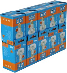 Энергосберегающая рефлекторная лампочка 11W упаковка 10шт G.LUX DER/R63 11W E27 цена и информация | Лампочки | 220.lv