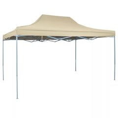 Складная палатка, 3x4,5м, кремово-белая цена и информация | Беседки | 220.lv