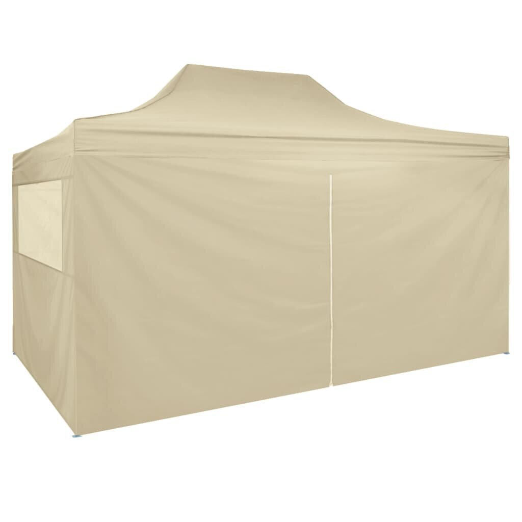 Izvēršama telts ar 4 sānu sienām, 3x4,5m, krēmbalta cena un informācija | Dārza nojumes un lapenes | 220.lv