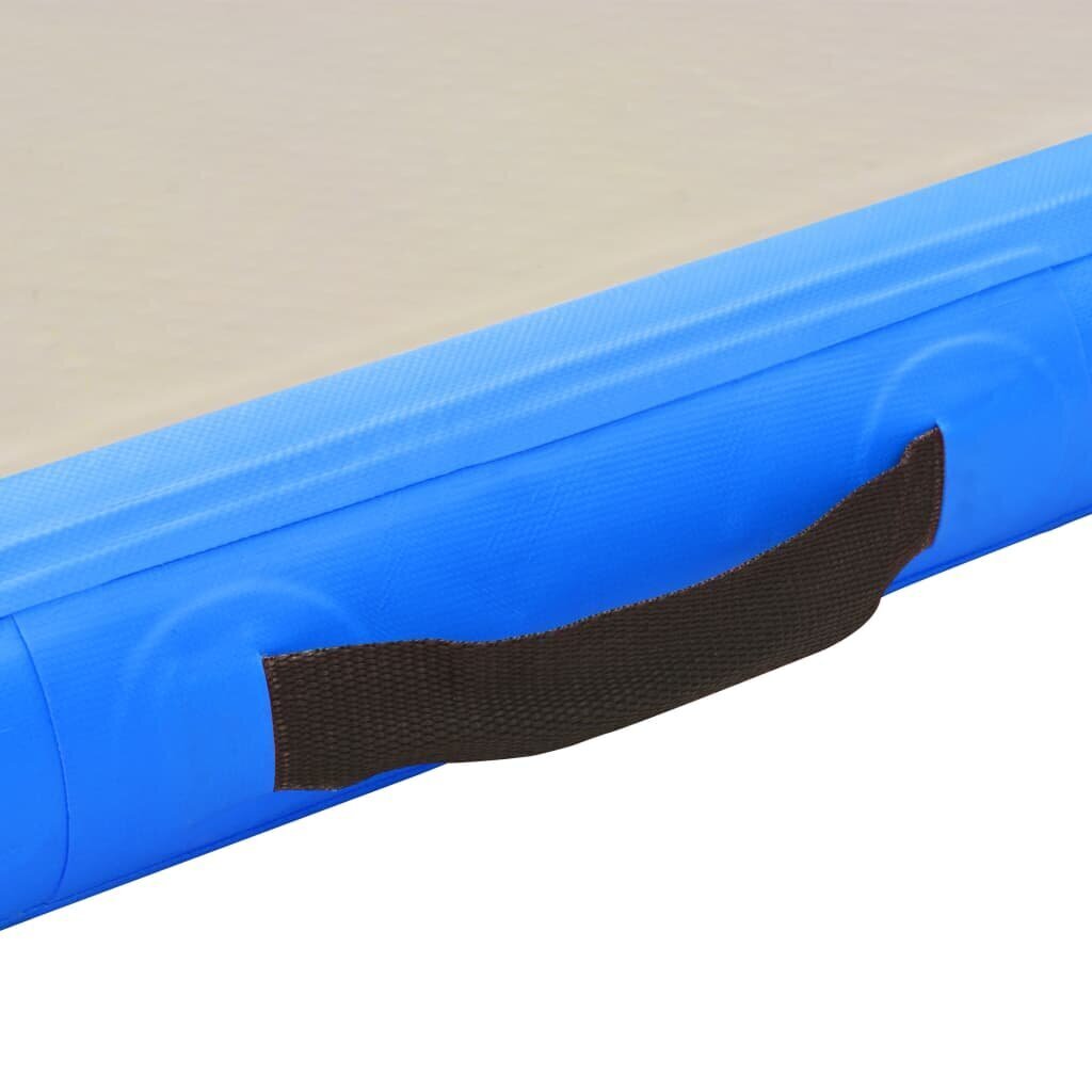 Piepūšamais vingrošanas paklājiņš ar sūkni, zils, 800x100x10 cm, PVC cena un informācija | Vingrošanas paklāji | 220.lv