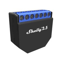 Viedais 2 kanālu relejs Wi-Fi Shelly 2.5 cena un informācija | Drošības sistēmas, kontrolieri | 220.lv