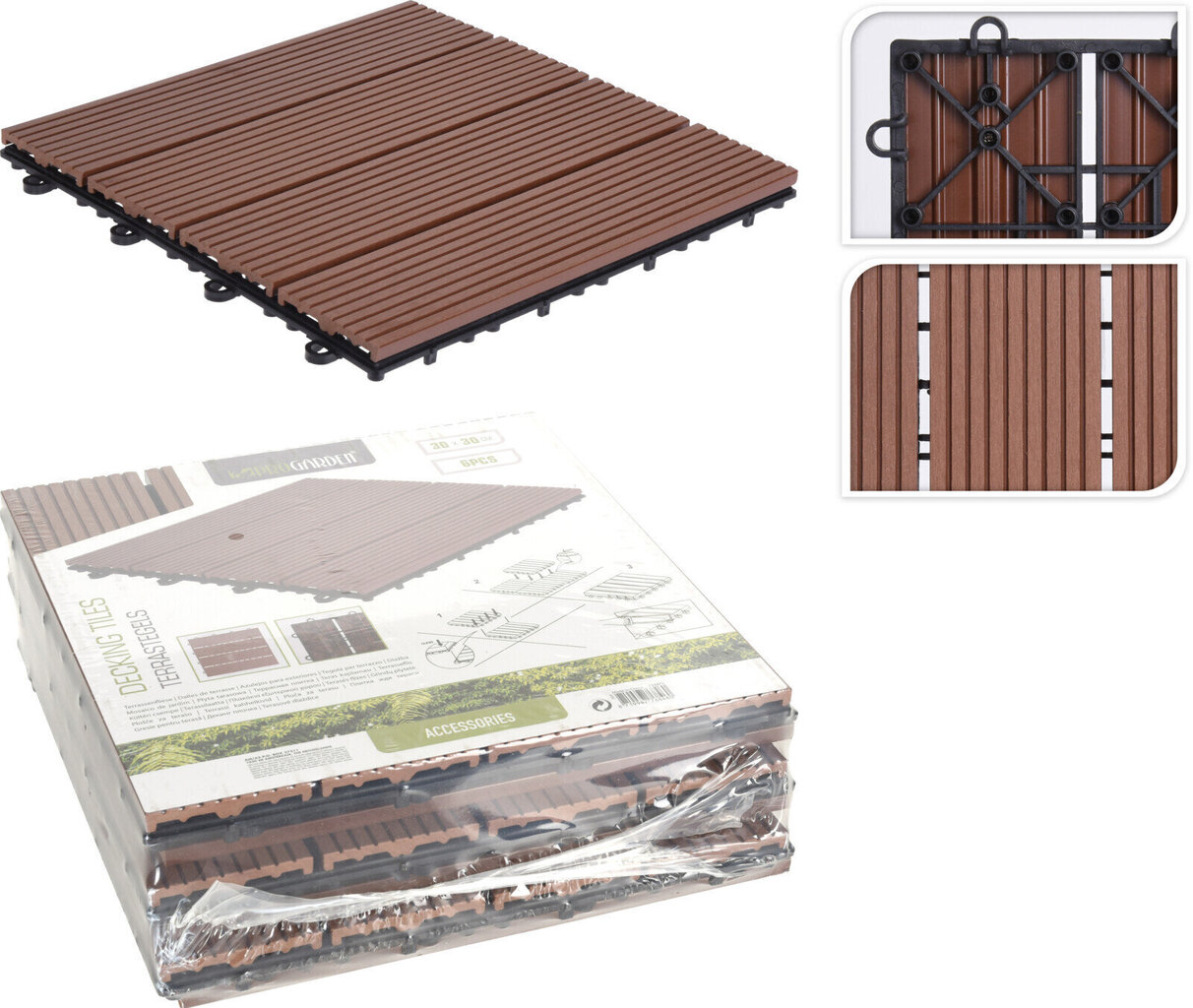 Decking grīdas terasēm WPC, 6 gab cena un informācija | Āra grīdas segumi | 220.lv