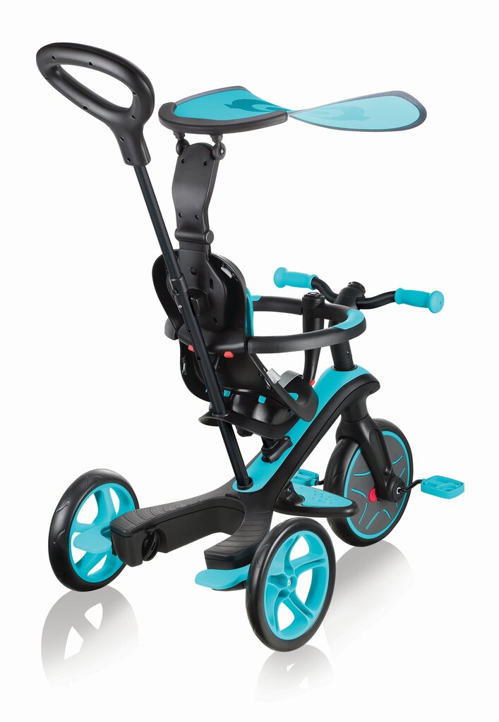 Daudzfunkcionālais trīsritenis Globber Trike Explorer 4in1, teal, 632-105 cena un informācija | Trīsriteņi | 220.lv