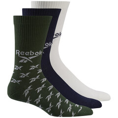 Носки Reebok Cl Fo Crew Sock 3P Green Blue White цена и информация | Мужские носки | 220.lv