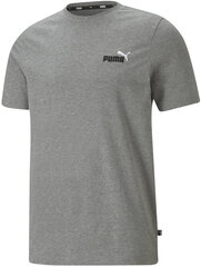 Puma T-Krekls vīriešiem ESS+Embroidery Logo Tee Medium Grey cena un informācija | Vīriešu T-krekli | 220.lv