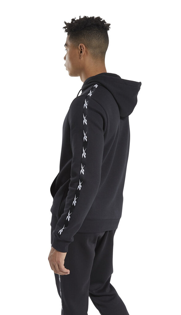 Reebok Džemperis vīriešiem Te Tape Hoodie Black cena un informācija | Vīriešu jakas | 220.lv