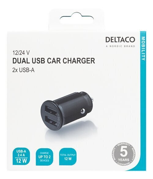 Deltaco USB-CAR124 cena un informācija | Lādētāji un adapteri | 220.lv