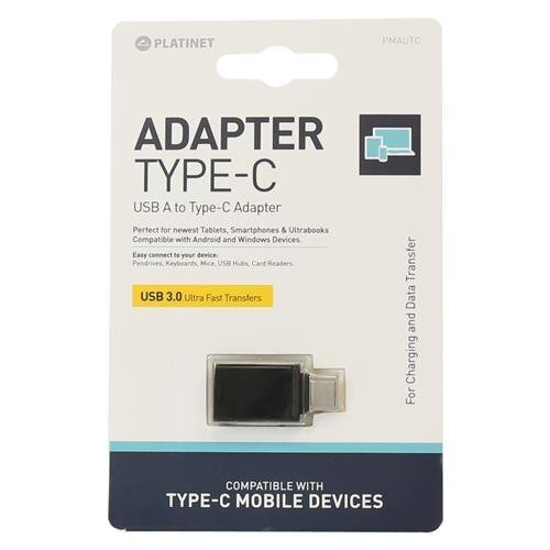 Platinet Universāls Adapteris OTG USB 3.0 uz USB Type-C Savienojums Melns цена и информация | Adapteri un USB centrmezgli | 220.lv