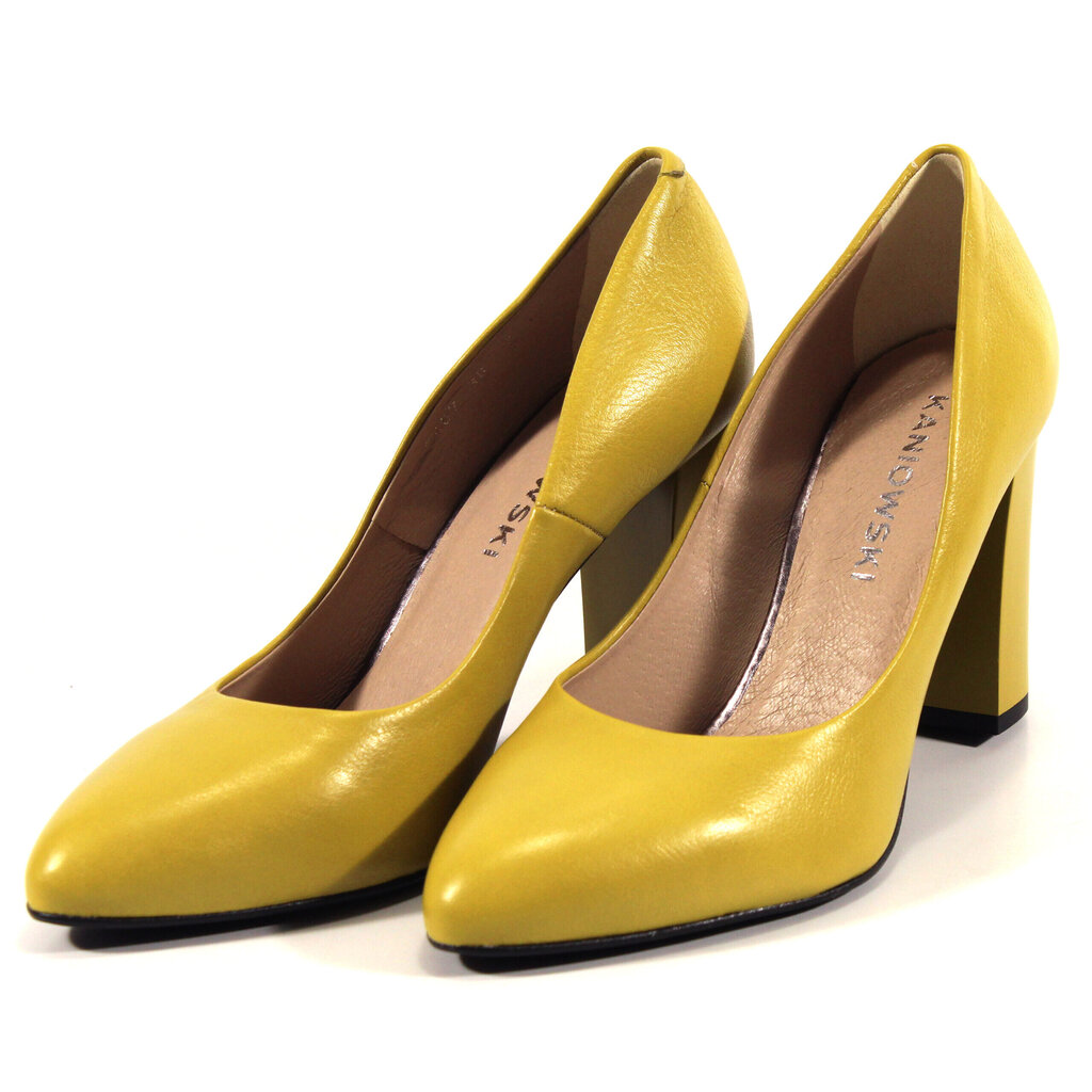 KANIOWSKI ādas kurpes sievietēm, dzeltenas цена и информация | Sieviešu kurpes | 220.lv