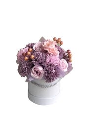 Ceriņu ziepju ziedu pušķis kastē, 25cm x 20cm x 20cm cena un informācija | Ziepes | 220.lv